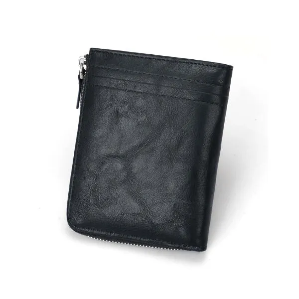 Korean Style RFID Zipper Multi-Card Slot Men Wallet 韓版RFID拉鍊多卡位男士黑色錢包 CH19064