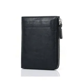 Korean Style RFID Zipper Multi-Card Slot Men Wallet 韓版RFID拉鍊多卡位男士黑色錢包 CH19064