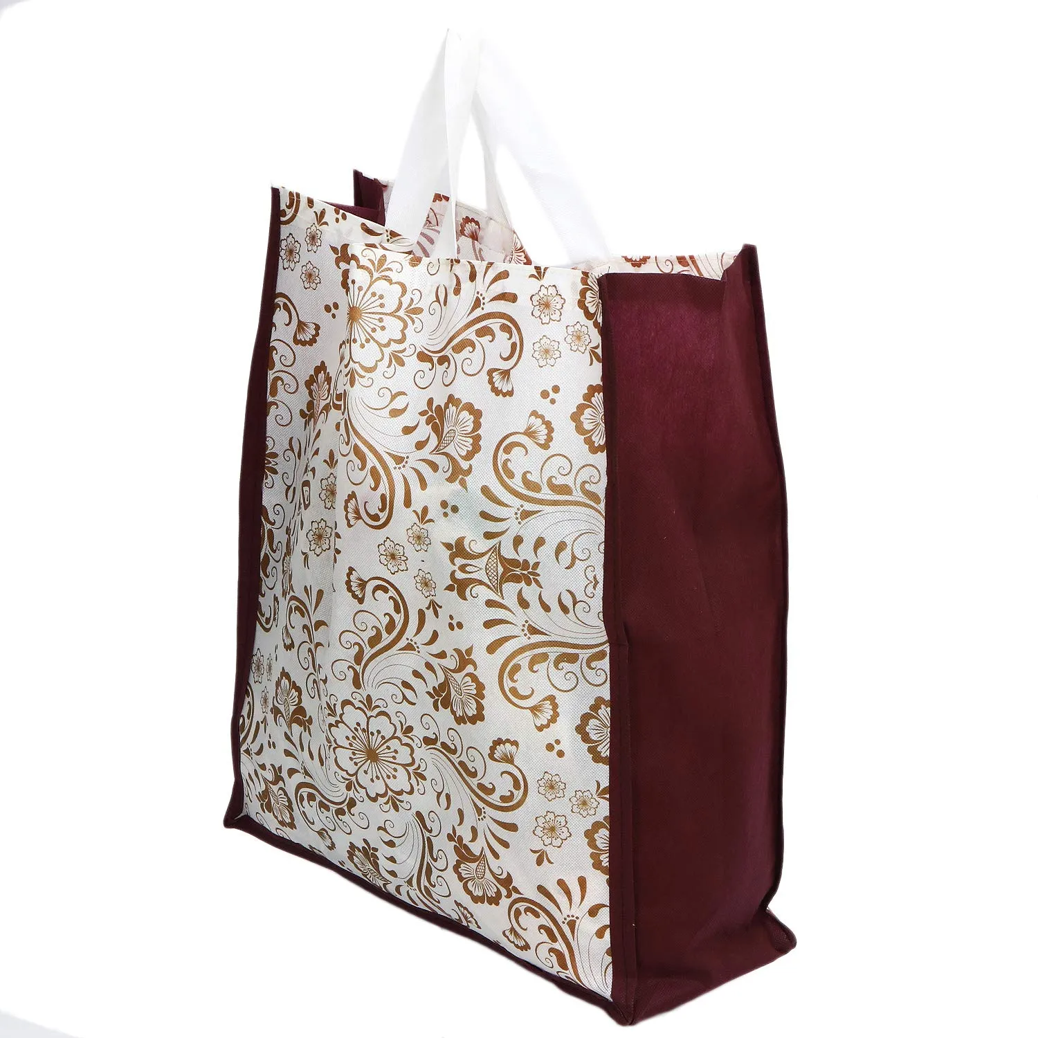 Kuber Industries 12 Pieces Non Woven Eco-Friendly Reusable Multipurpose Shopping Carry Bags (Maroon) - CTKTC30831