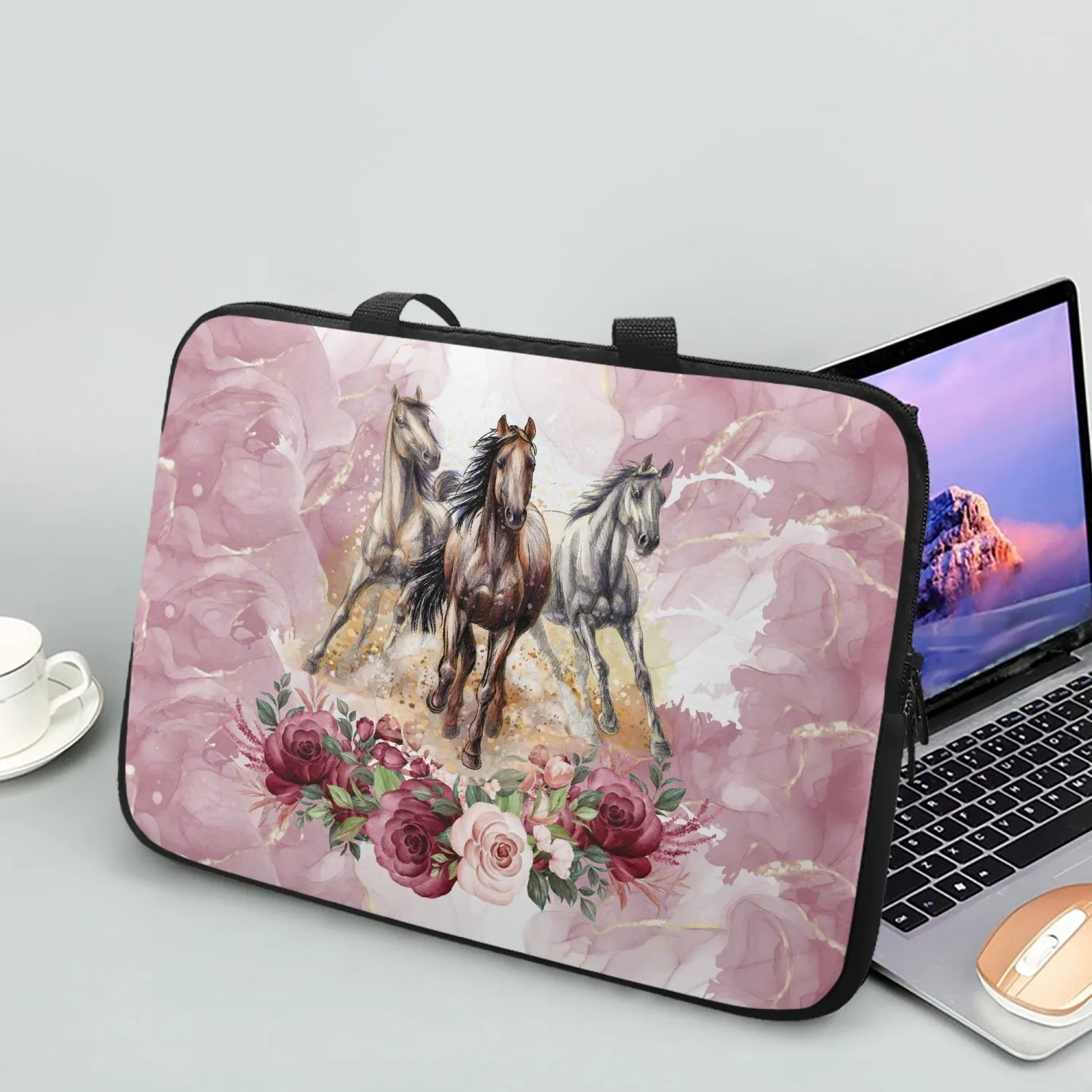 Laptop Sleeve with Handles - Horses