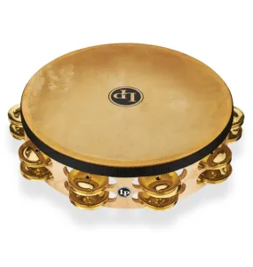 Latin Percussion LP384-BR Pro Double Row Headed Tambourine - 10" (Brass)