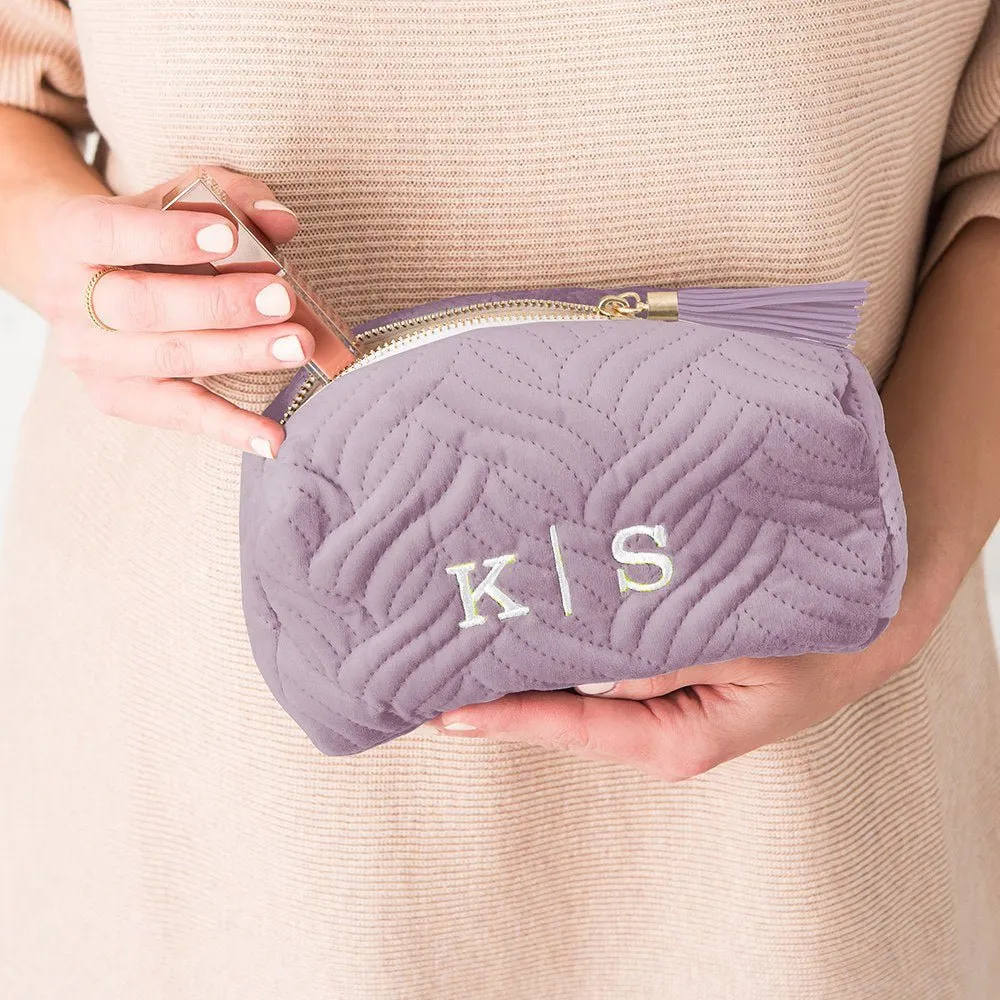 Lavender Velvet Makeup Bag