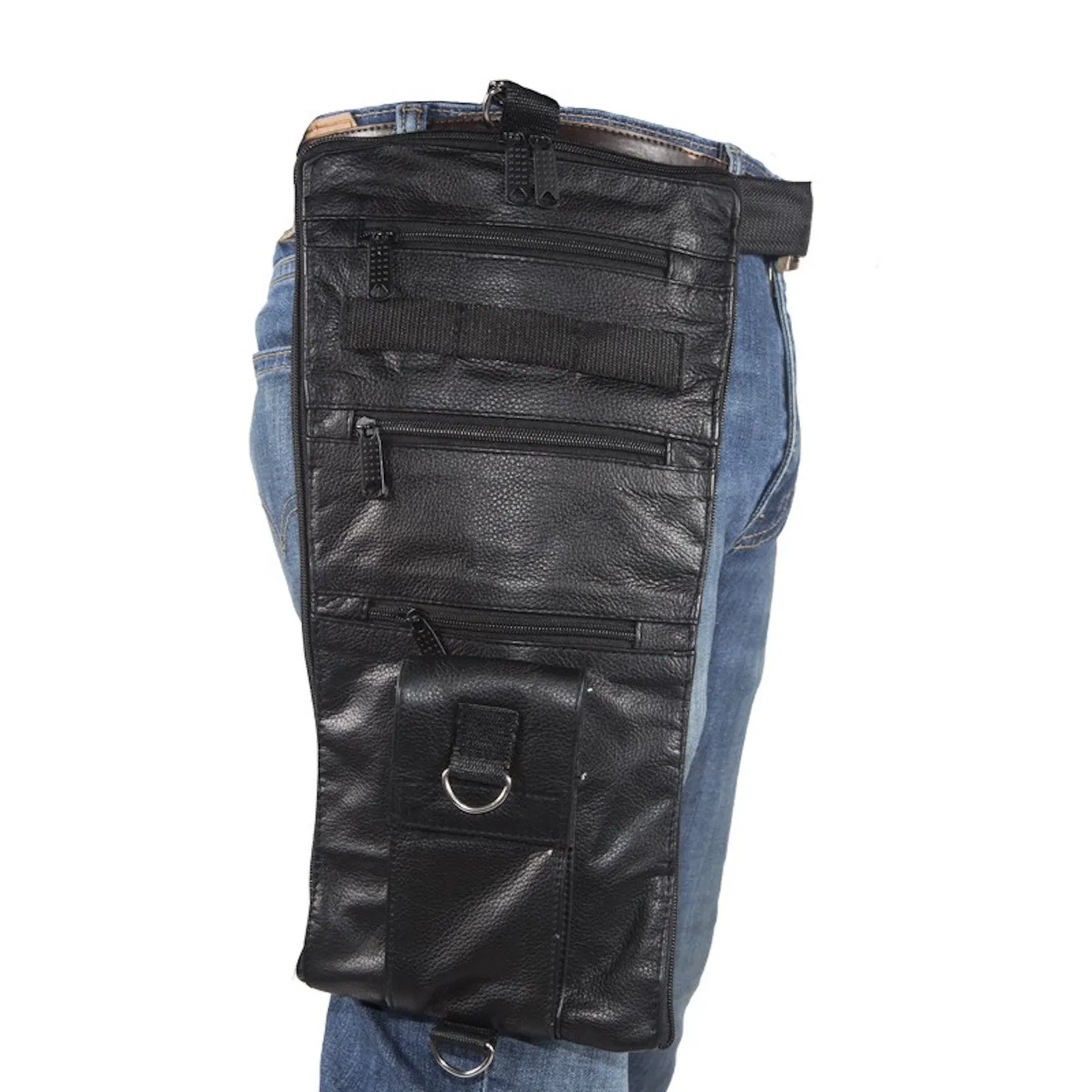 Leather Thigh Bag Fanny Pack With Gun Pocket 8.5"x16"