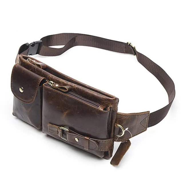 Leather Waist Packs Fanny Pack Belt Bag