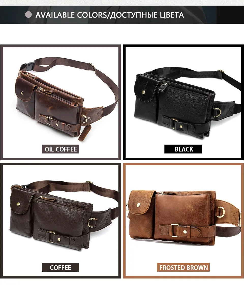 Leather Waist Packs Fanny Pack Belt Bag