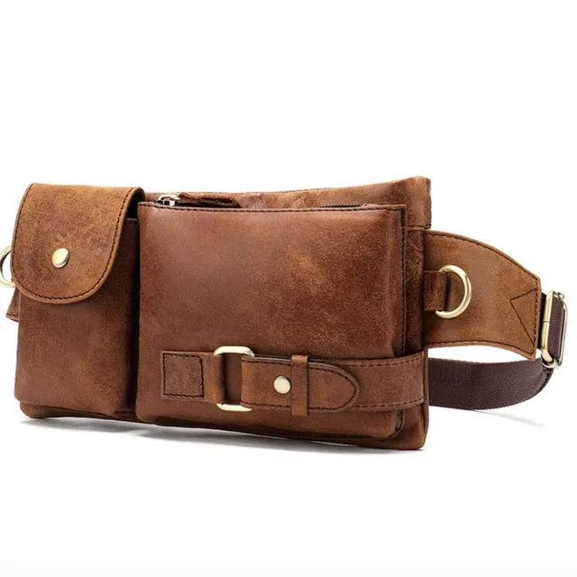 Leather Waist Packs Fanny Pack Belt Bag