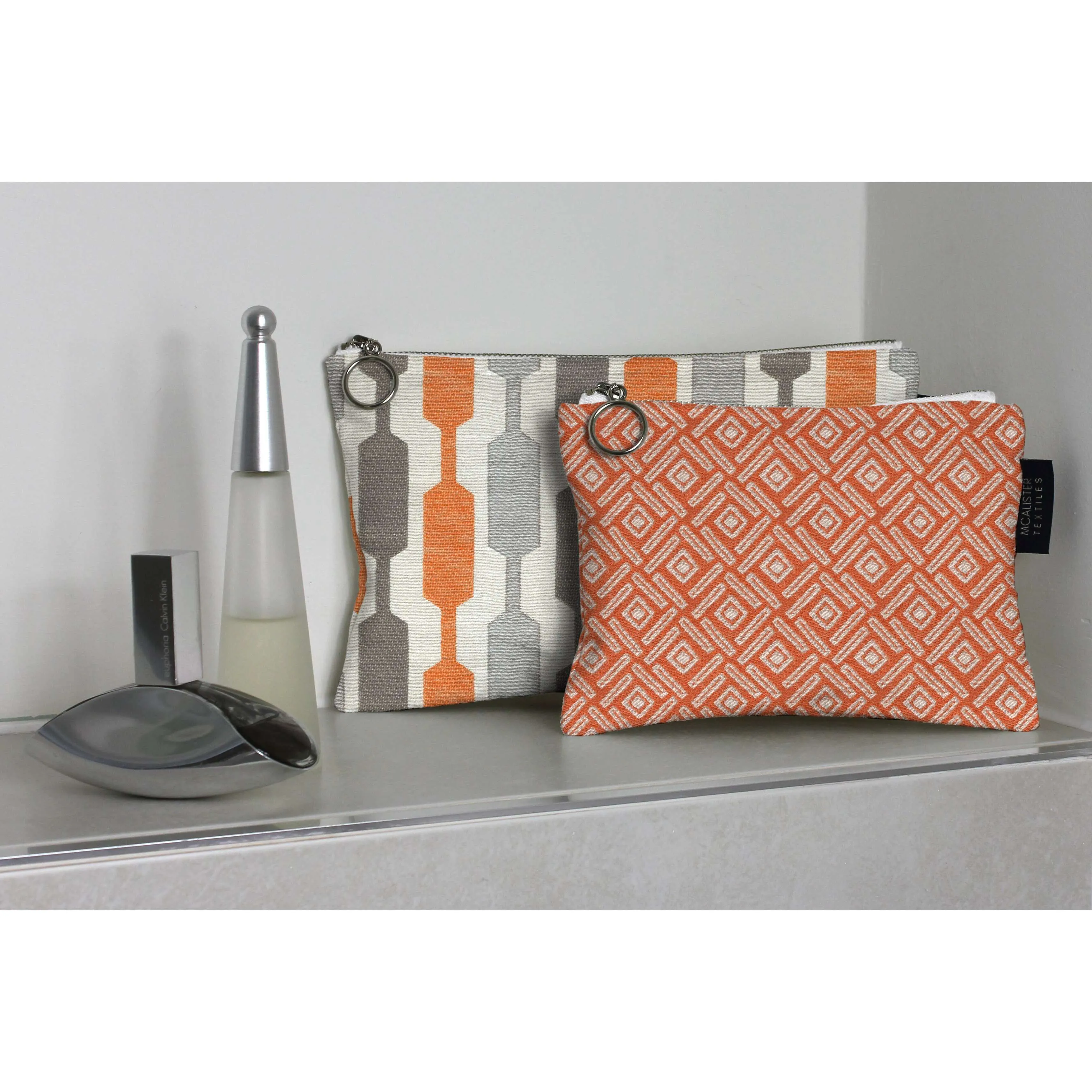 Lotta Orange   Grey Makeup Bag Set