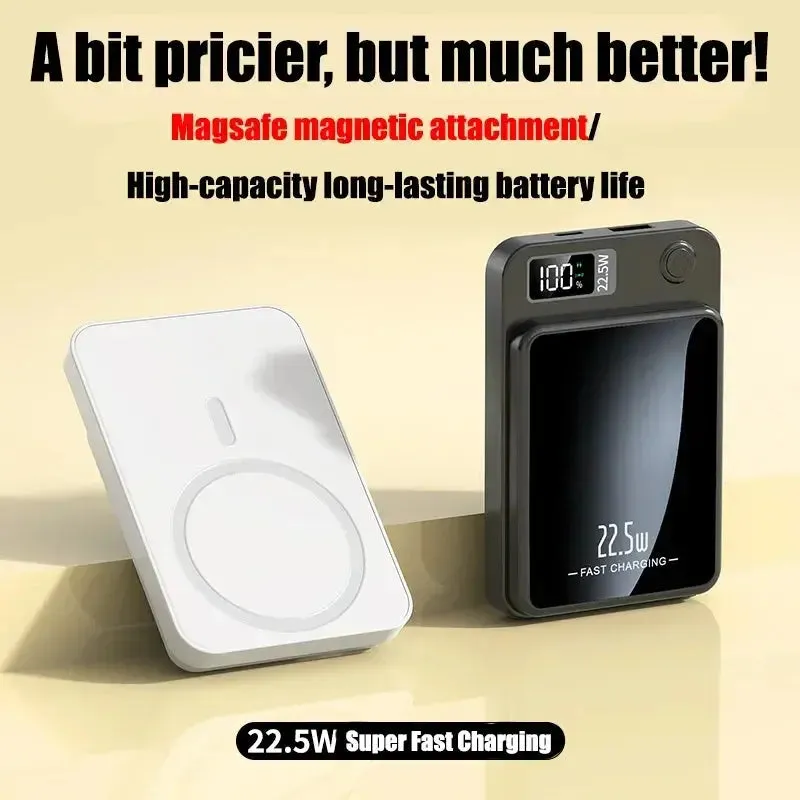 magnetic wireless charger  100000mAh Power Bank Wireless Charger Magnetic Digital Display Fast Charging Thin And Portable External Battery Free Shiping