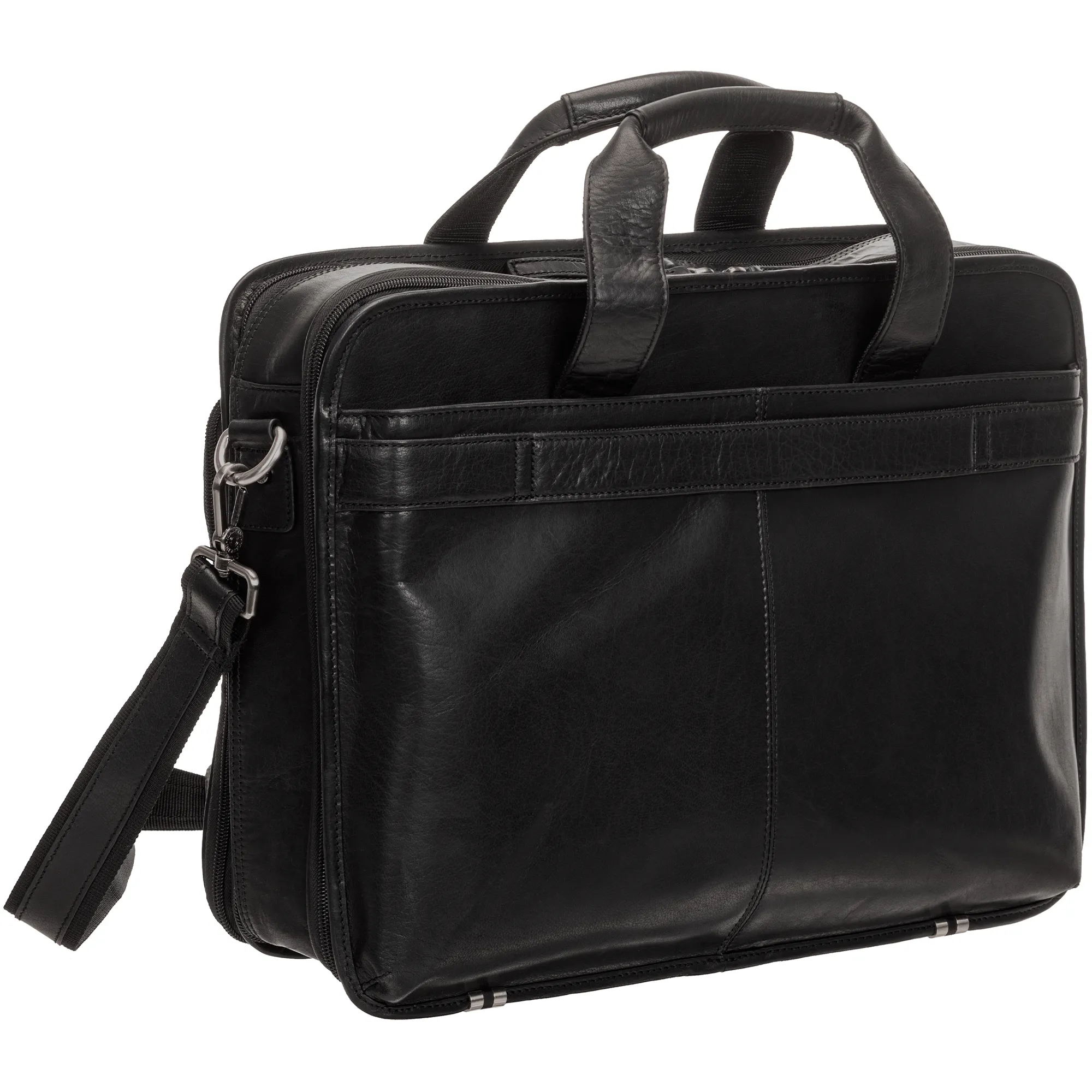 Mancini Leather Buffalo Double Compartment Top Zipper 15.6” Laptop / Tablet Briefcase