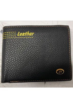 Men Soft Leather Three Money Folds Short Wallet - MW118469