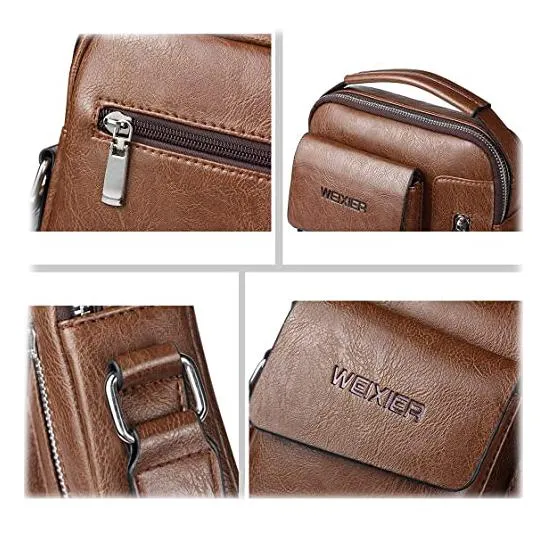 Men's Leather Handbag Small Crossbody Shoulder Bags