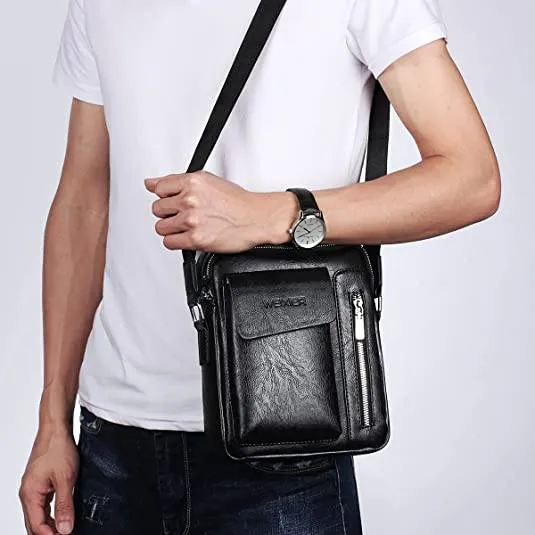 Men's Leather Handbag Small Crossbody Shoulder Bags