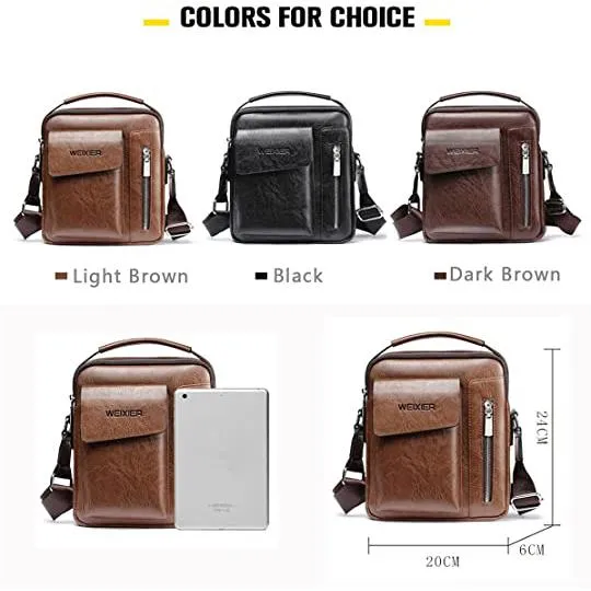 Men's Leather Handbag Small Crossbody Shoulder Bags