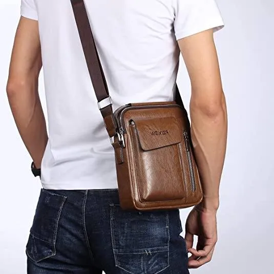 Men's Leather Handbag Small Crossbody Shoulder Bags