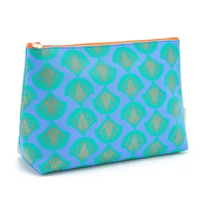 'Mia' Large Makeup Bag in Shell Aqua