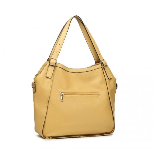 Miss Lulu Casual Shoulder Bag - Stylish Yellow Pleated Design | Women's Versatile Handbag