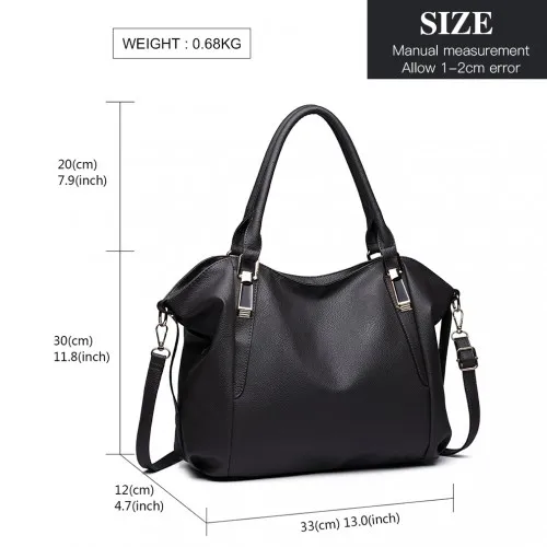 Miss Lulu Soft Leather Elegant Simple Shoulder Bag - Black | Versatile & Stylish Handbag