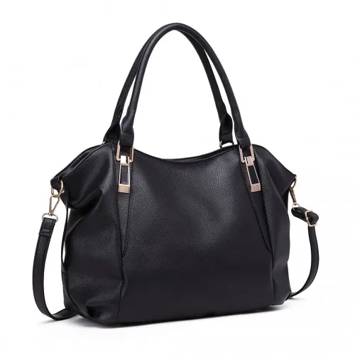 Miss Lulu Soft Leather Elegant Simple Shoulder Bag - Black | Versatile & Stylish Handbag