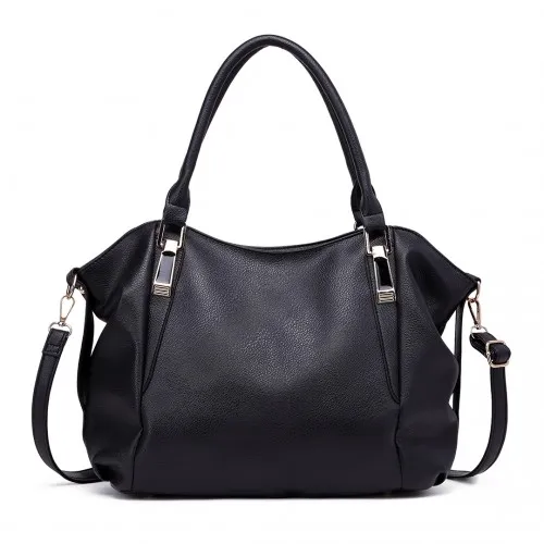 Miss Lulu Soft Leather Elegant Simple Shoulder Bag - Black | Versatile & Stylish Handbag