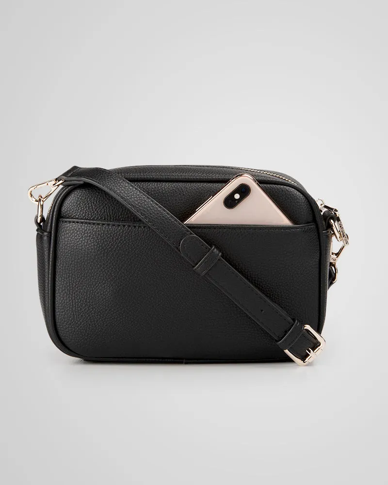 Monica Black Camera Crossbody Bag   Utility Bag Strap