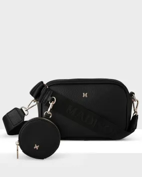 Monica Black Camera Crossbody Bag   Utility Bag Strap