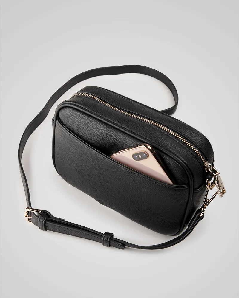 Monica Black Camera Crossbody Bag   Utility Bag Strap