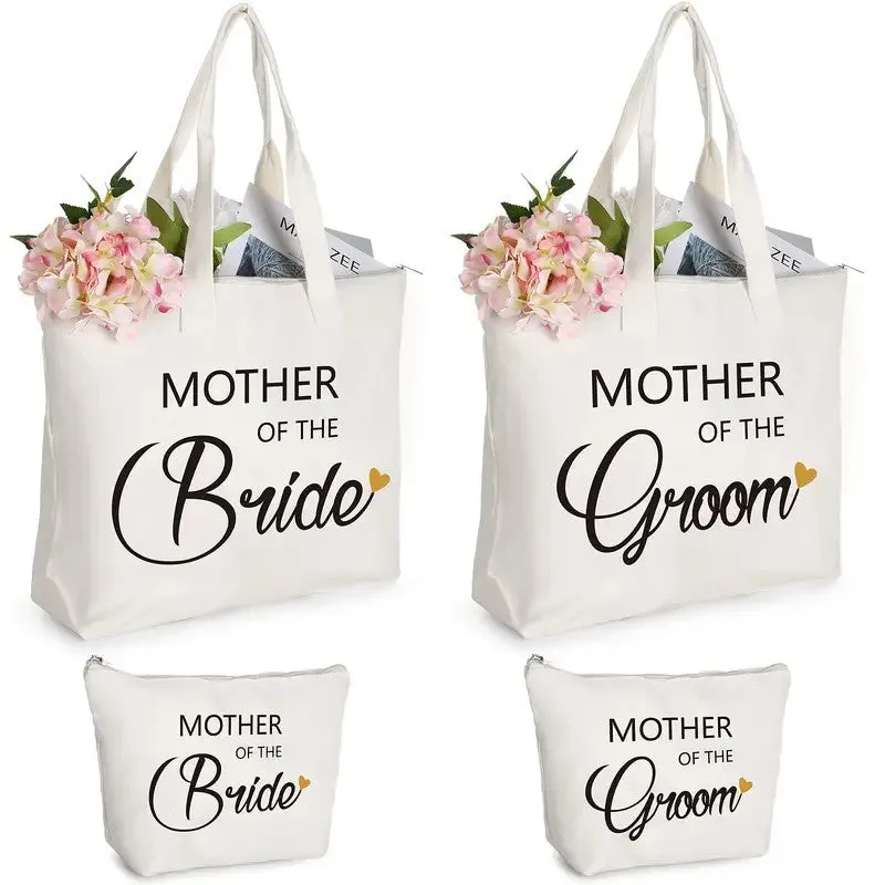 Mother of the Bride Large Tote l Mother of the Groom Personalized Gifts l Bridesmaid Canvas Tote Bag l BAG-009