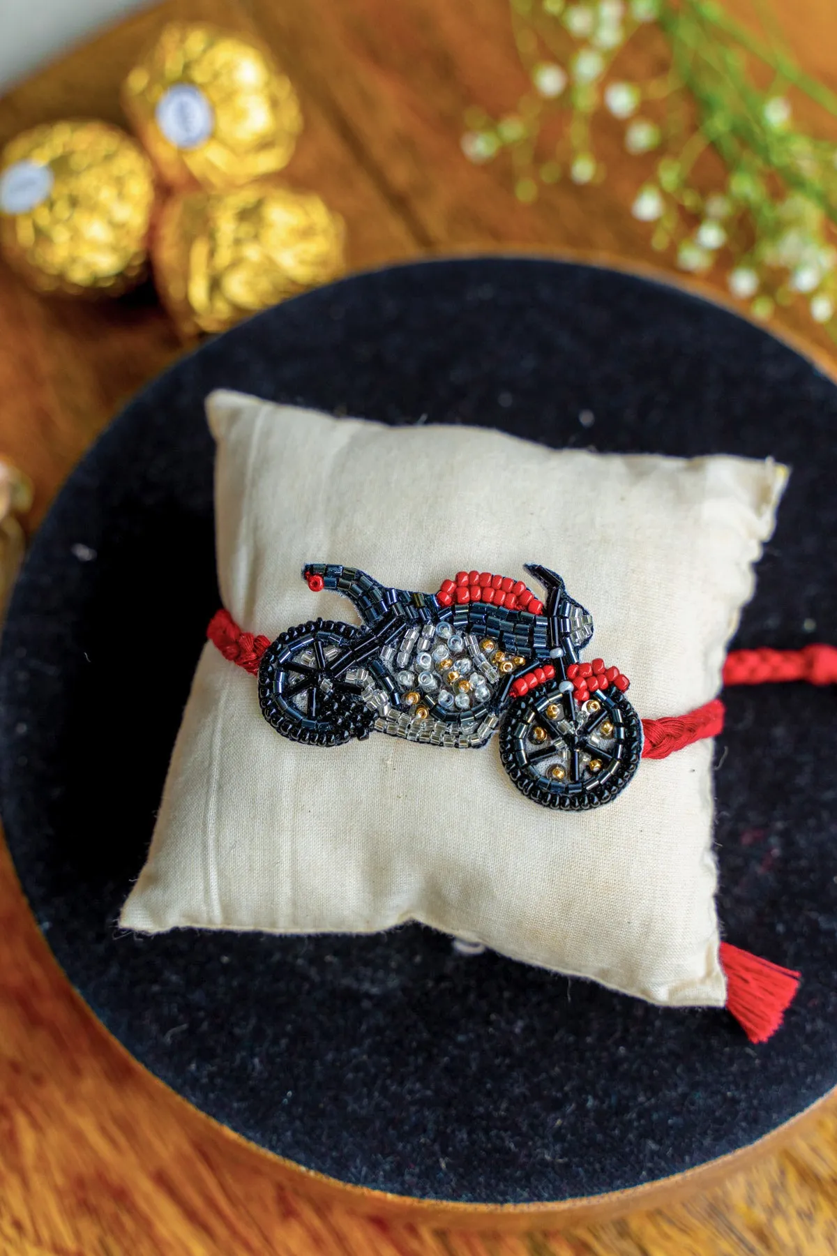 Motorcycle Embroidered Rakhi