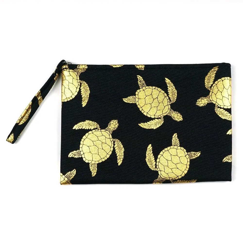 MP0124 Gold Foil Turtle Pouch/Make-up Bag