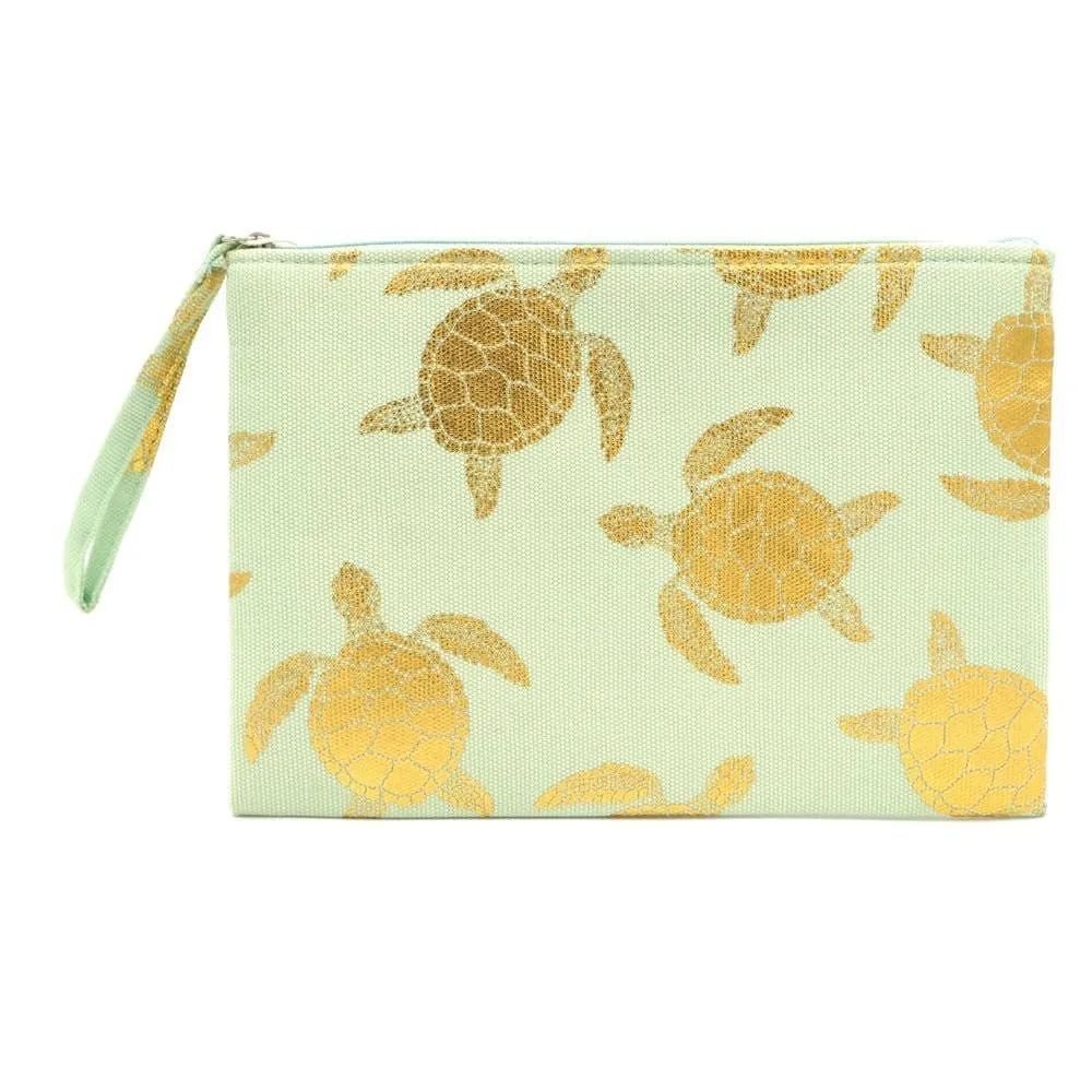 MP0124 Gold Foil Turtle Pouch/Make-up Bag