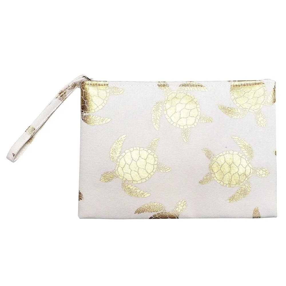 MP0124 Gold Foil Turtle Pouch/Make-up Bag