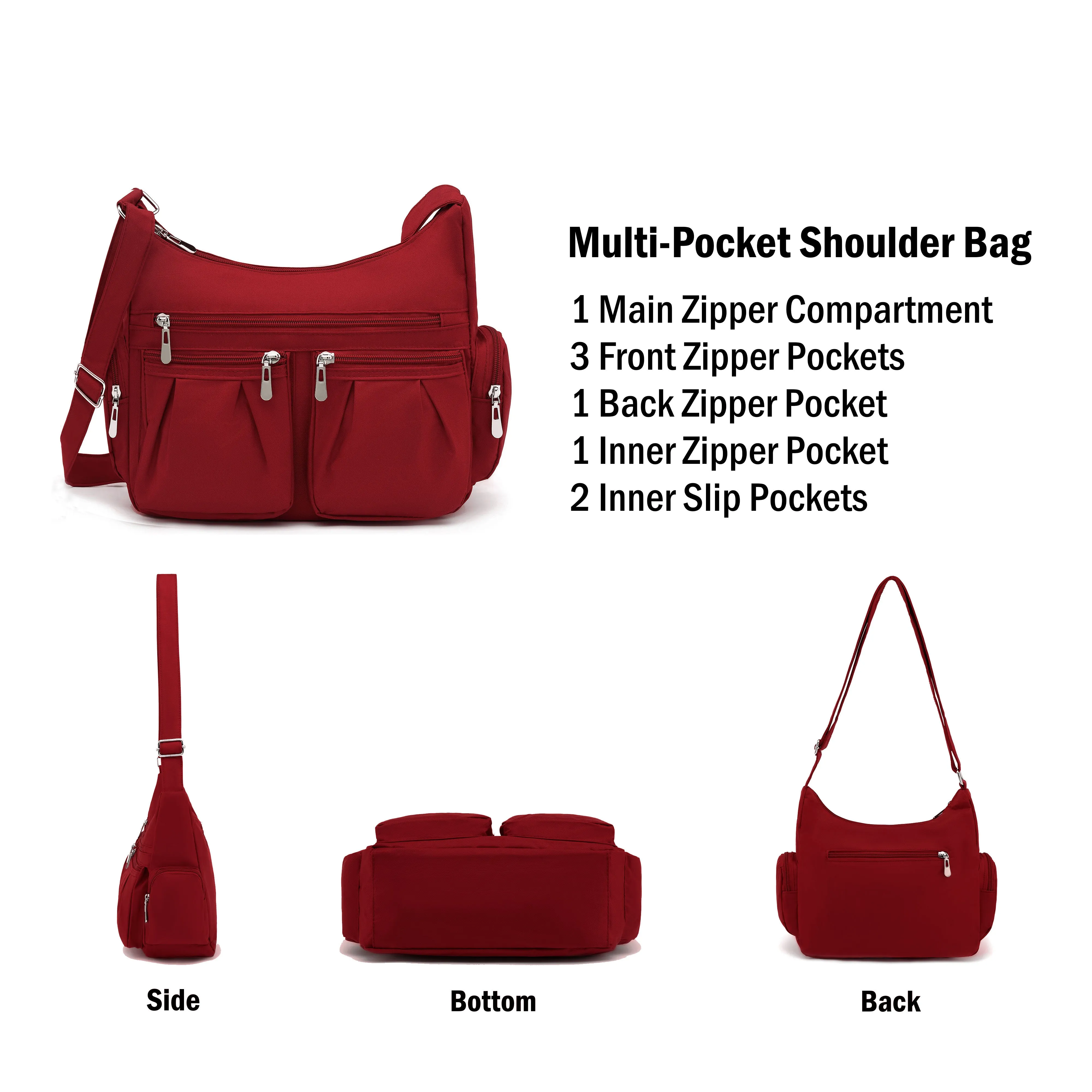 Multi Pocket Shoulder Bag H1407