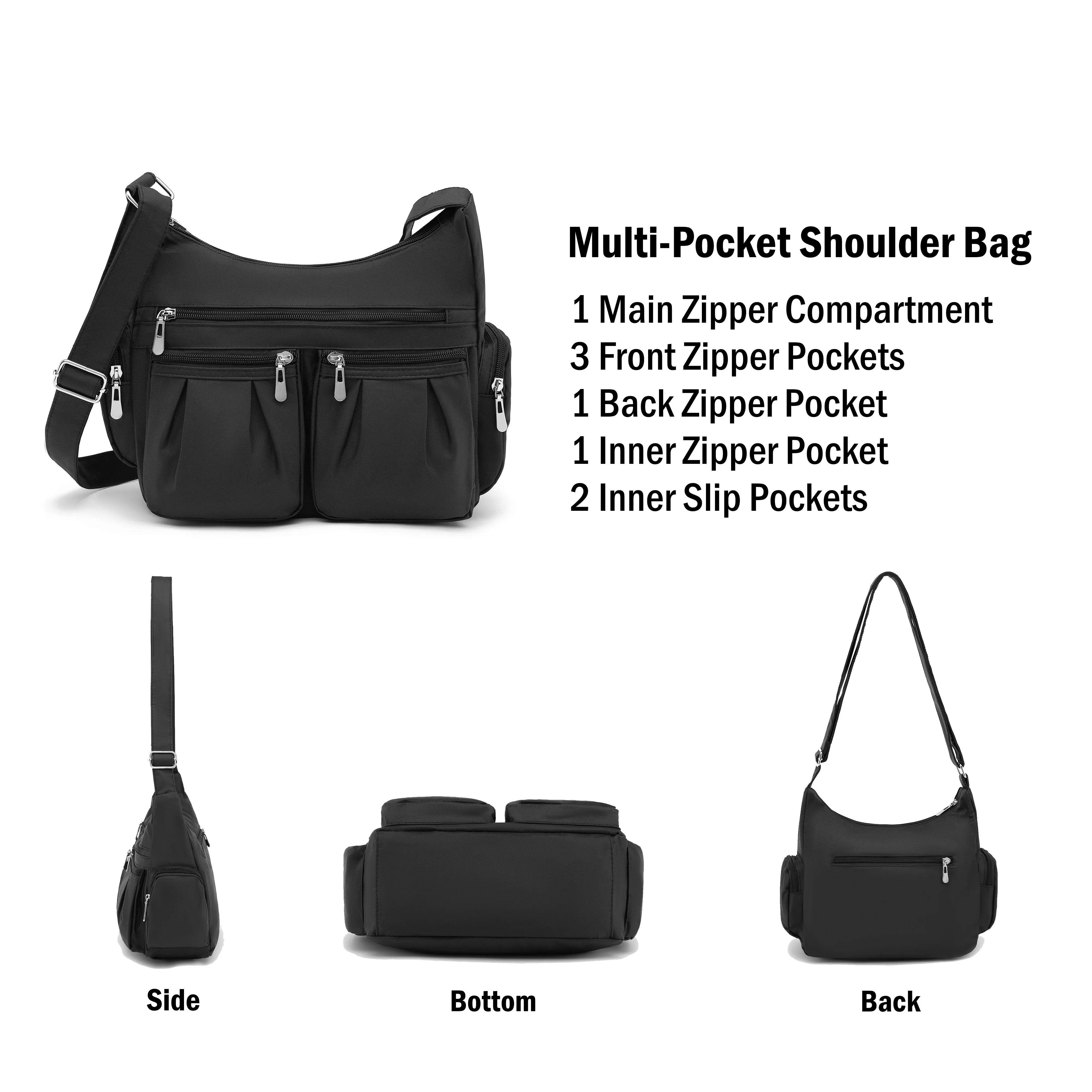 Multi Pocket Shoulder Bag H1407