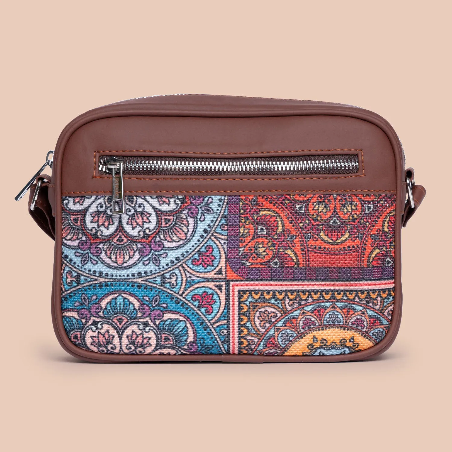 Multicolor Mandala Print Sling Bag