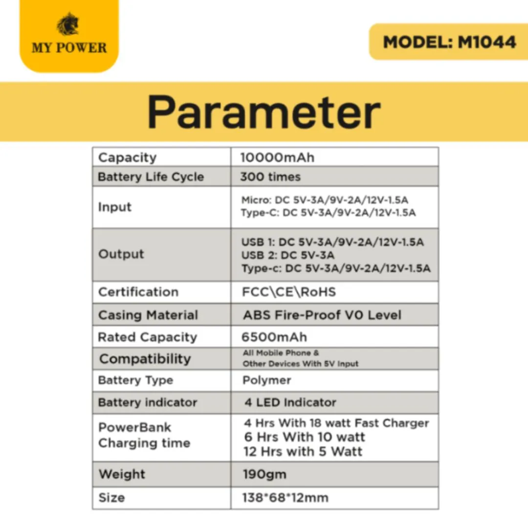 My Power M1044 Power Bank