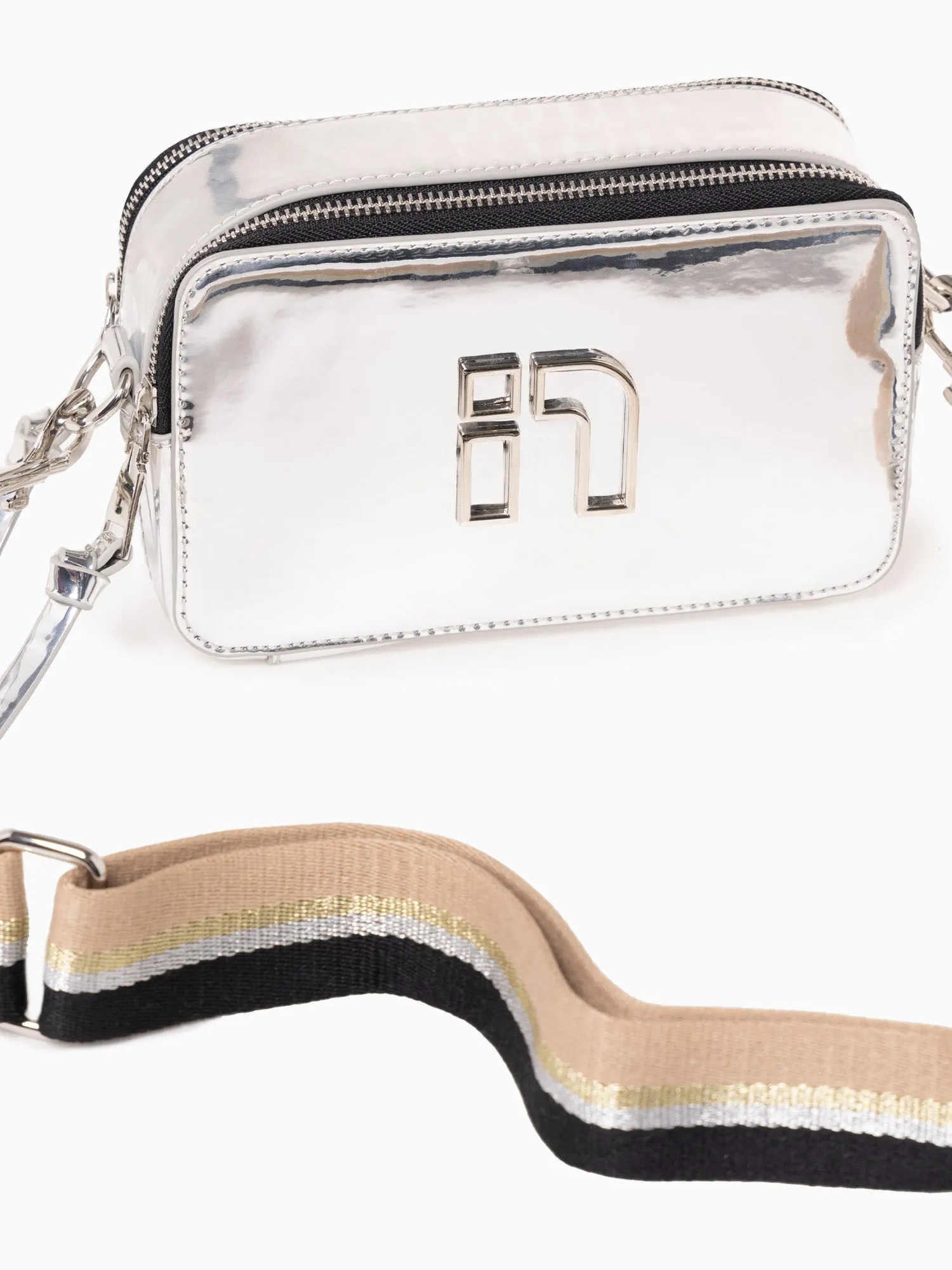 N Mirrored Camera Bag Silver