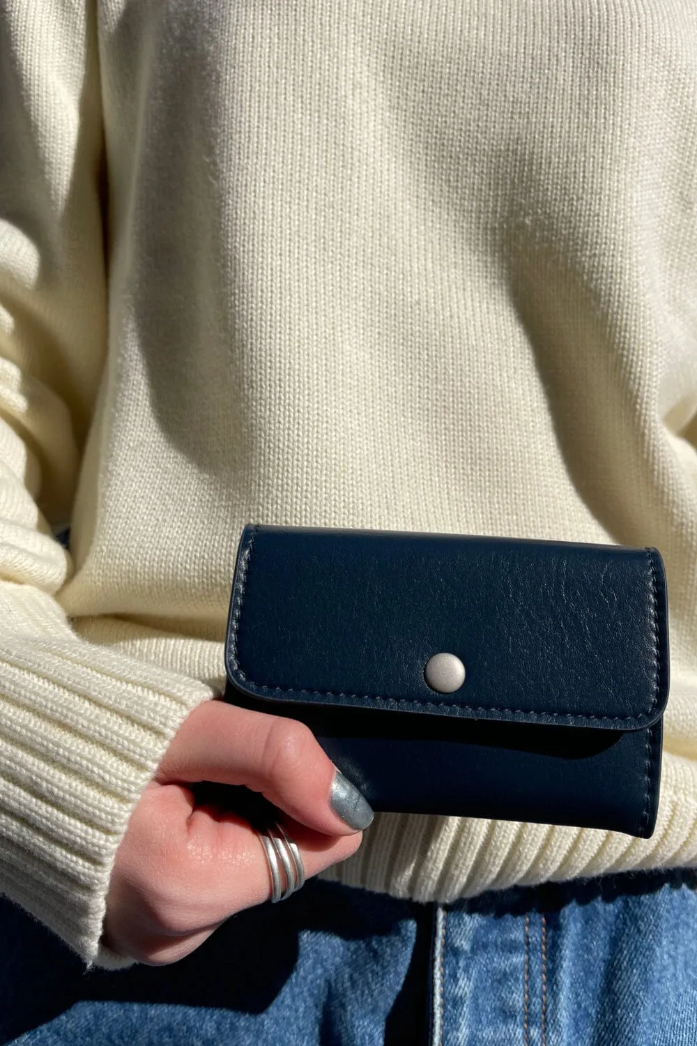 Navy Leather Wallet