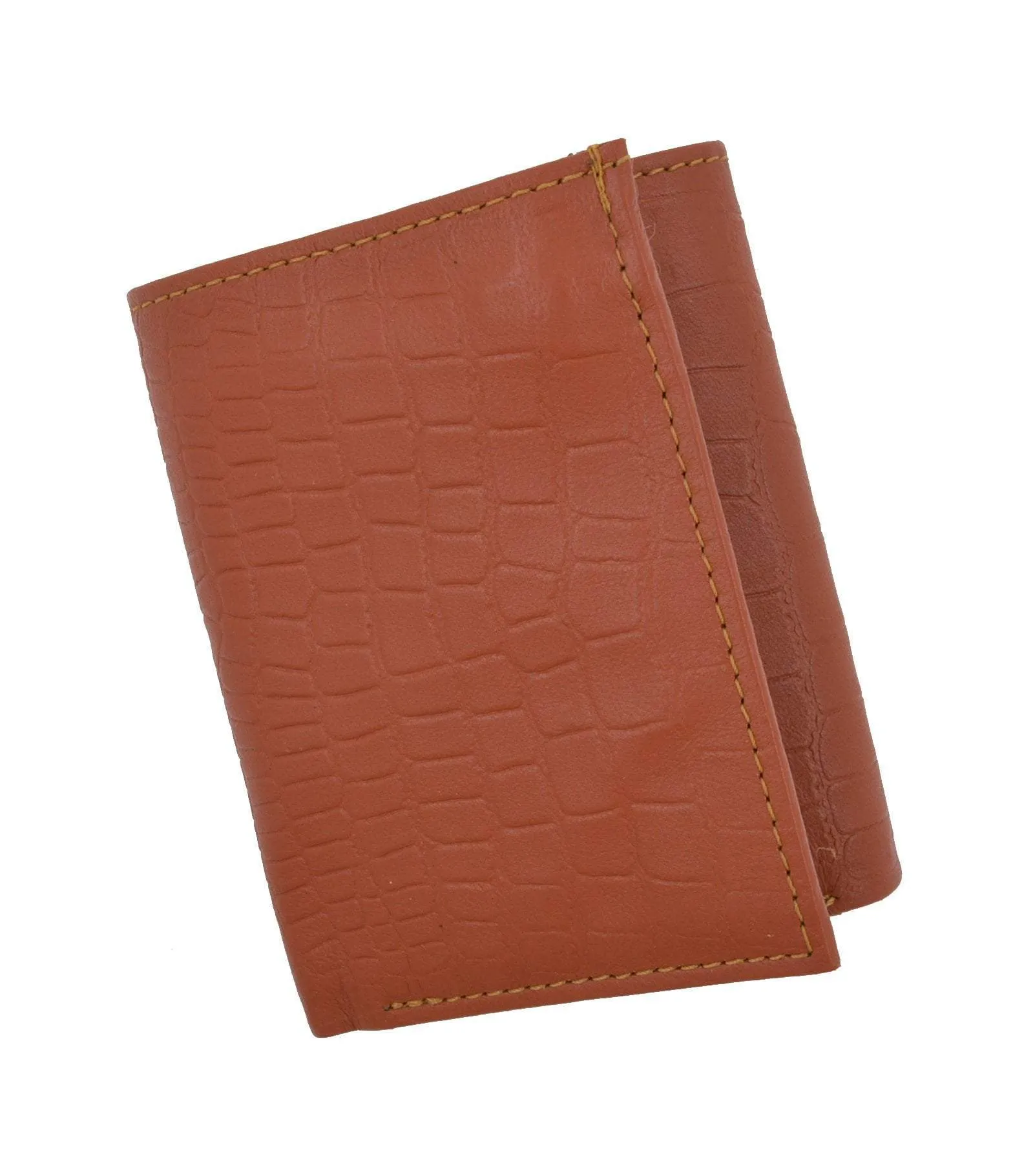 New RFID Blocking Mens Soft Crocodile Pattern Leather Trifold Wallet with Flap RFIDP1107CR (C)