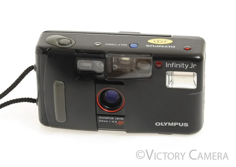 Olympus Infinity Jr Black 35mm Point & Shoot Film Camera w/ 35mm f3.5 Lens [EX]