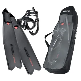 Open Box Seac Motus Tris Freediving and Spearfishing Set - Black, Size: 11-12