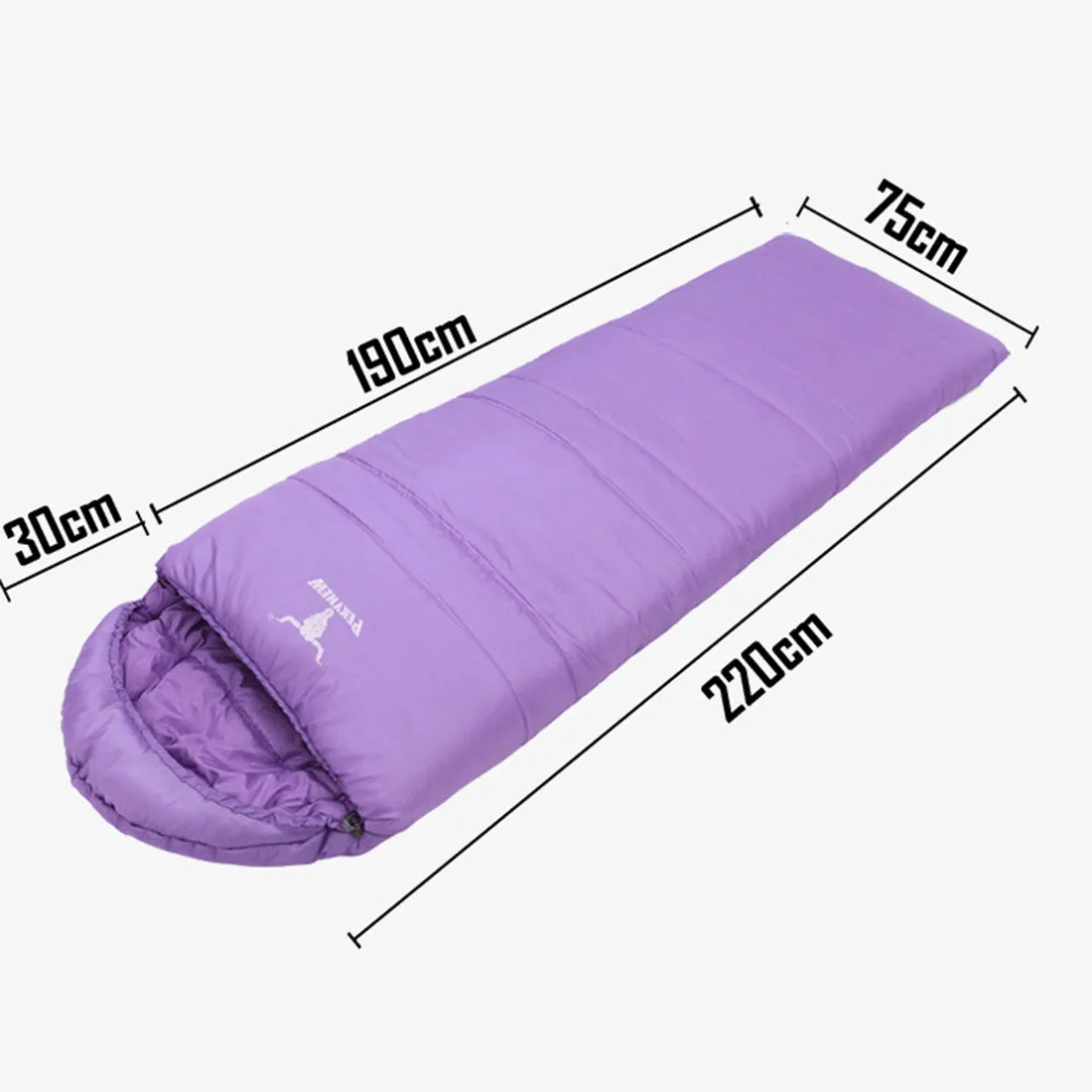 Outdoor Camping Envelope Sleeping Bag Thermal Tent Hiking Winter Single -10°C - purple