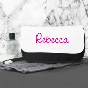 Personalised Pink Name Island Make Up Bag