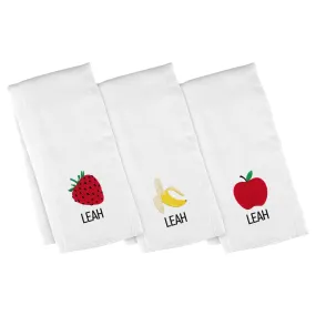 Personalized Emoji Burp Cloth - 3 Pack Fruit