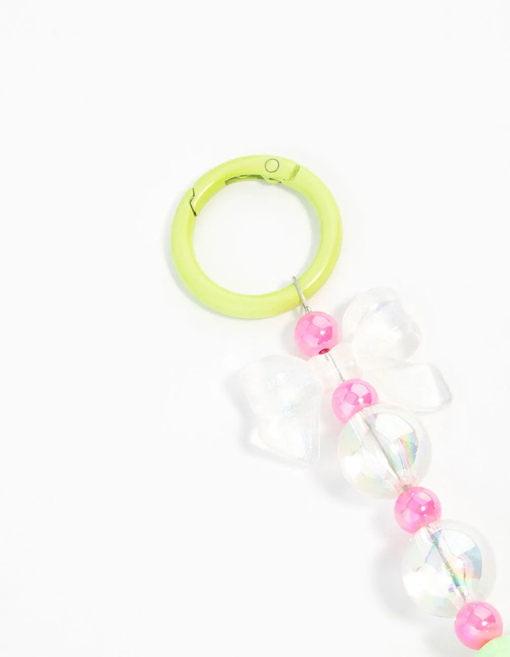 Pink & Green Cloud Bow Keychain