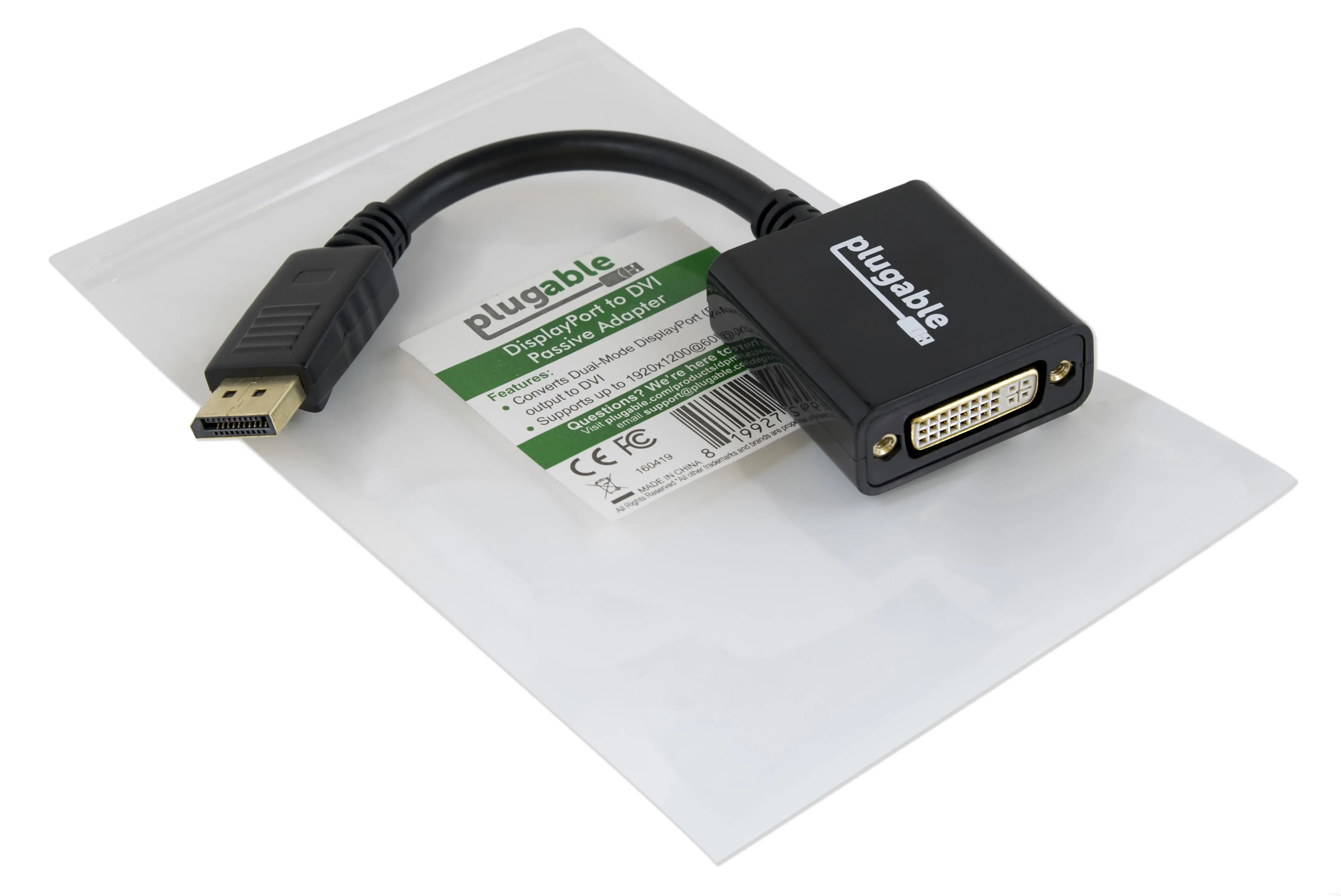 Plugable DisplayPort to DVI Adapter (Passive)