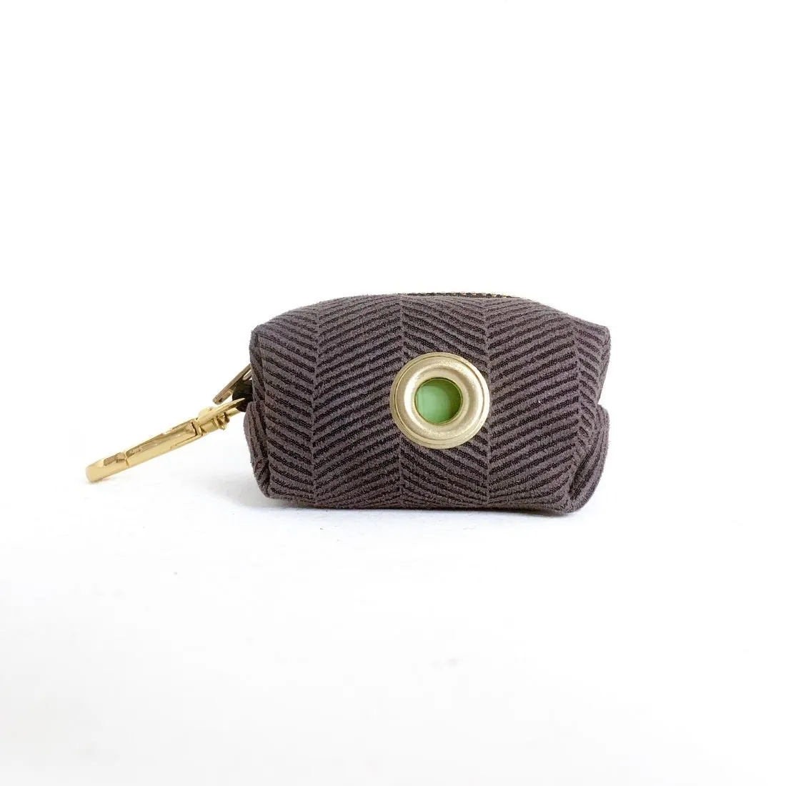 Plum Herringbone Faux Suede Waste Bag Dispenser