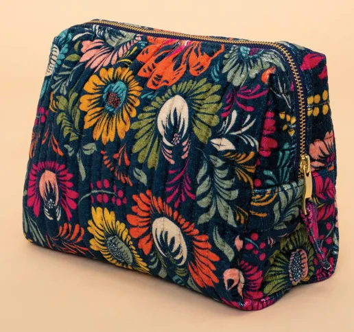 Powder Design Large Quilted Washbag - Vintage Floral, Ink