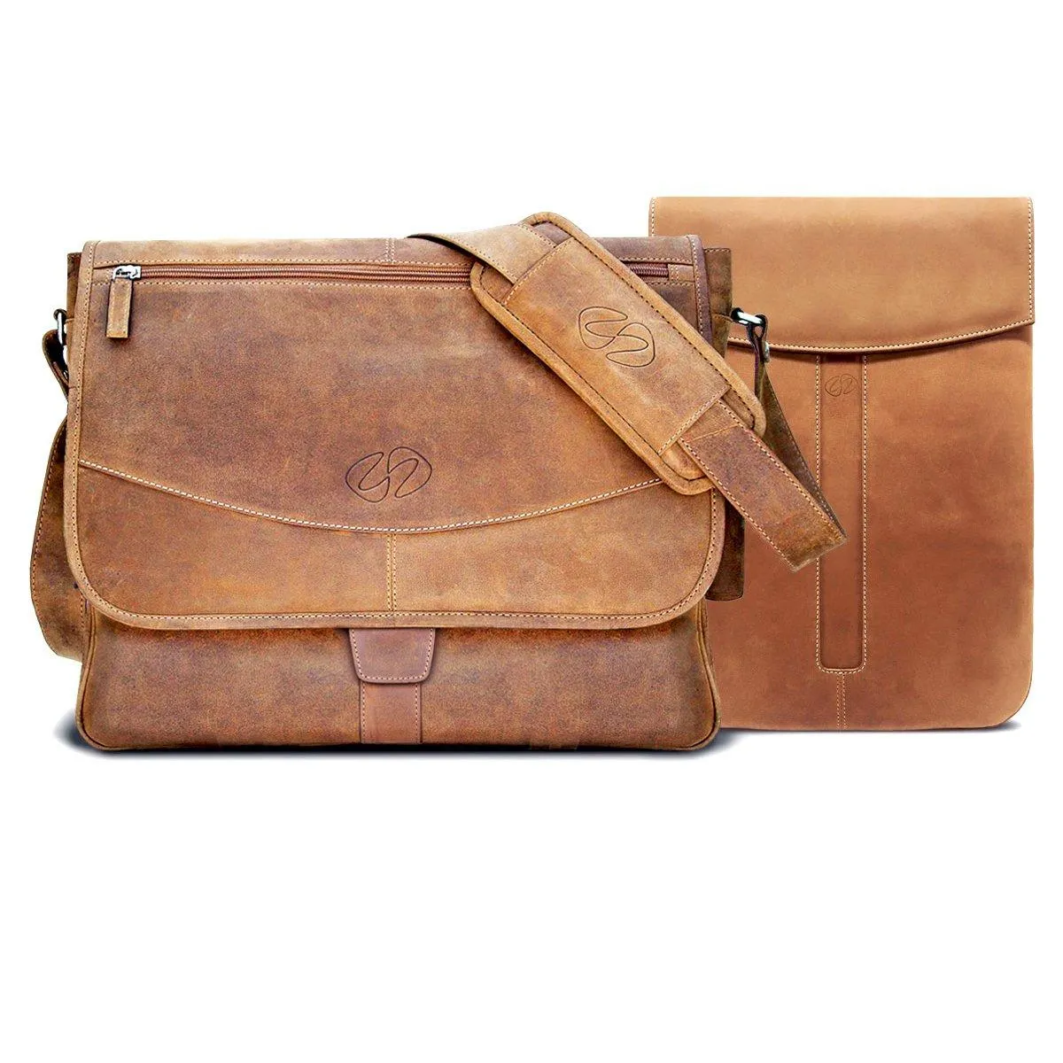 Premium Leather iPad Messenger Bag