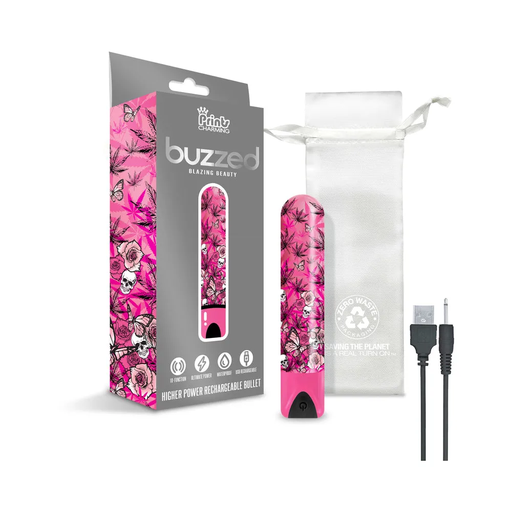 Prints Charming Buzzed Rechargeable Bullet - Blazing Beauty - Pink