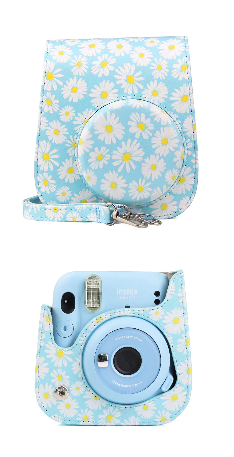 Pu Plant Flower Camera Protective Case for Fuji Instax Mini11/9/8 Camera